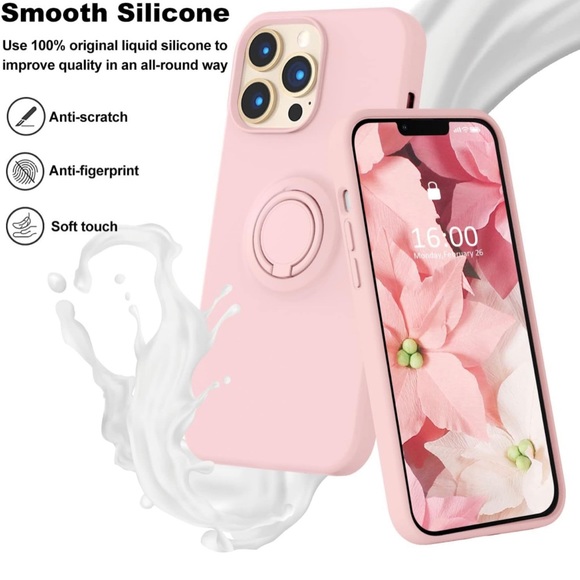 Pink iPhone 13 Pro Max Case 6.7 inch, Silicone Ultra Slim Shockproof Protective - Picture 3 of 7
